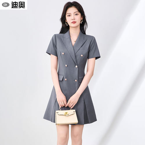 迪奥气质连衣裙端庄大气中长裙夏