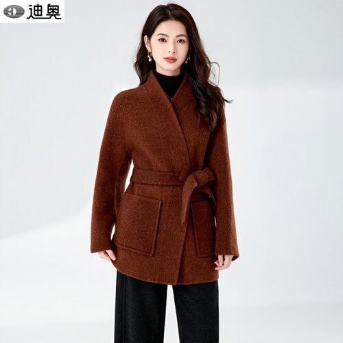 迪奥25秋冬新款优雅风毛呢大衣女