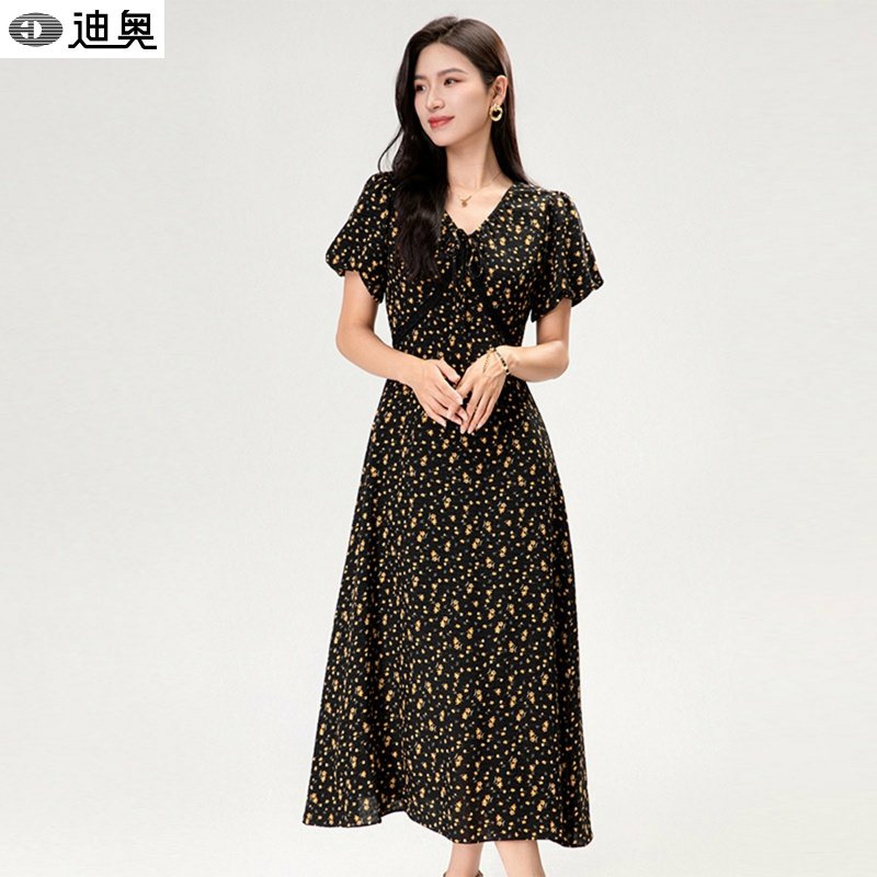 迪奥100%桑蚕丝真丝连衣裙女2026夏季新款小众设计感年轻气质长裙,女装/女士精品,连衣裙,淘宝优惠券,粉丝福利购,淘宝优惠卷