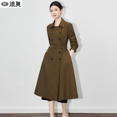 迪奥高品质时尚气质中长款风衣女