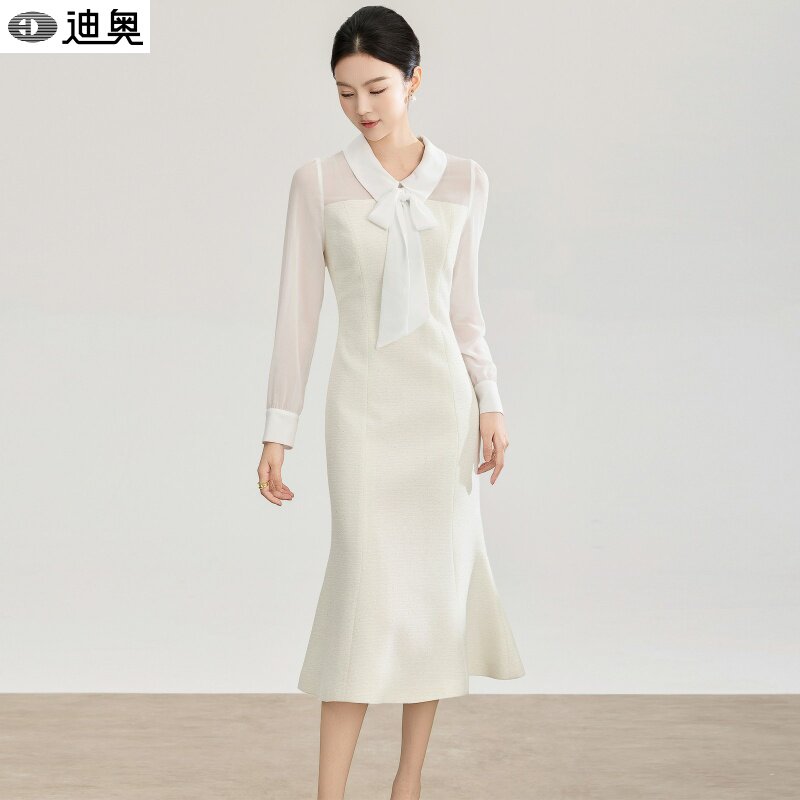 迪奥法式小香风连衣裙女2026早春新款气质千金感轻礼服优雅鱼尾裙