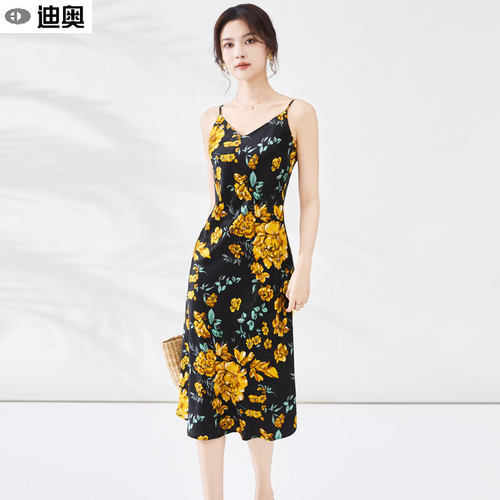 迪奥缎面高级感连衣裙超火中长裙