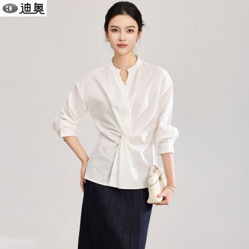 迪奥时尚通勤干练百搭长袖衬衫女