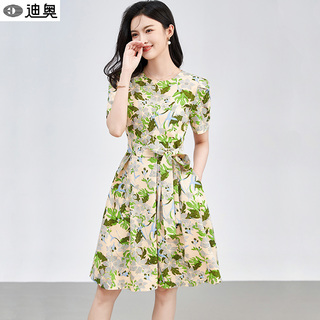 迪奥女装连衣裙女2026夏季收腰显瘦小个子今年流行超好看雪纺裙子