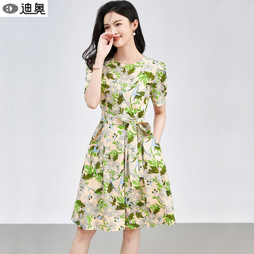 迪奥女装连衣裙女2026夏季收腰显瘦小个子今年流行超好看雪纺裙子