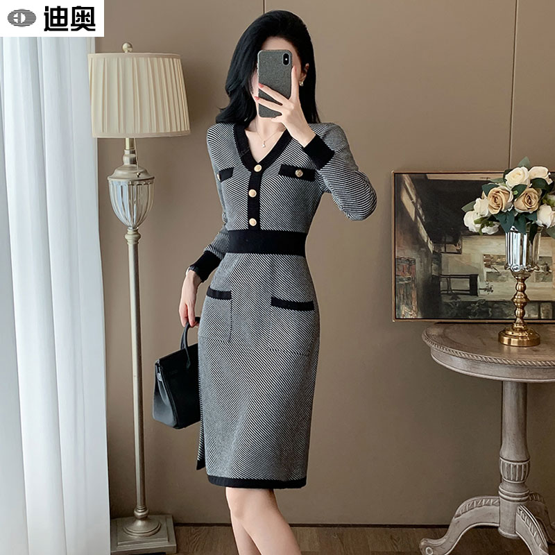 迪奥时尚A字裙女复古气质连衣裙