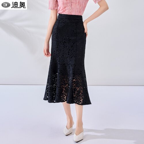 迪奥时尚高腰显瘦百搭蕾丝半身裙