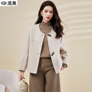 迪奥25秋冬新款 名媛休闲百搭毛呢外套女 小香风100%羊毛高品质时尚