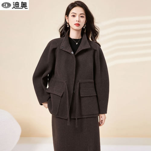 迪奥时尚休闲通勤羊绒双面呢外套