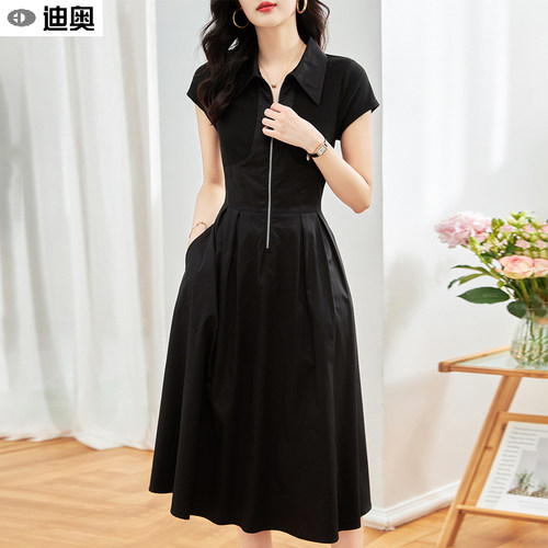 简约针织连衣裙优雅气质中长裙子