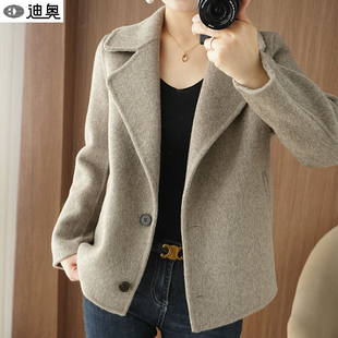迪奥双面呢羊毛大衣女2025春秋新款高级感冬季小个子短款呢子外套