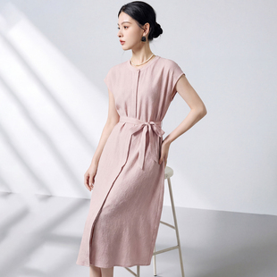 迪奥真丝连衣裙女夏2026新款 气质简约减龄收腰显瘦桑蚕丝中长裙子