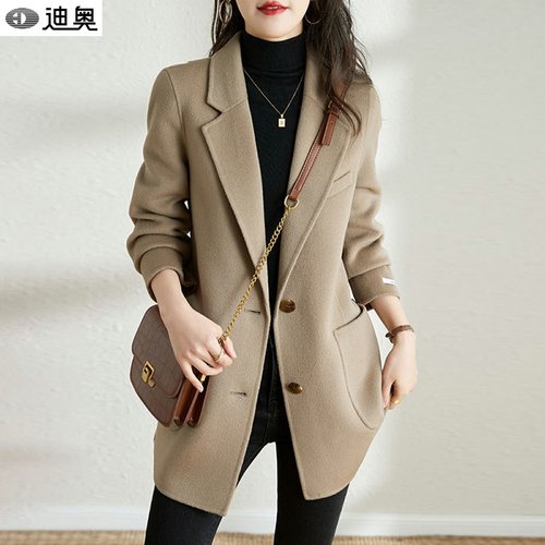 迪奥羊毛双面呢西装外套女中长款