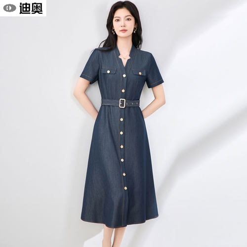 迪奥气质通勤连衣裙时髦洋气裙子