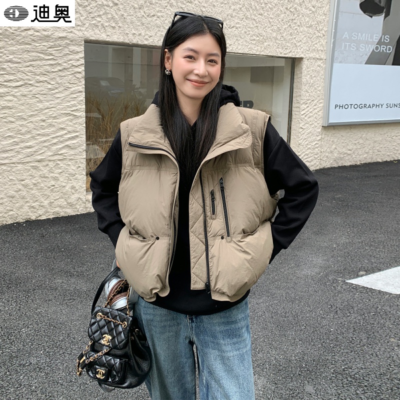 迪奥短款羽绒服加厚鸭绒马甲外套