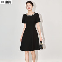 迪奥短袖连衣裙女2025夏季新款高级感优雅气质收腰显瘦超好看裙子
