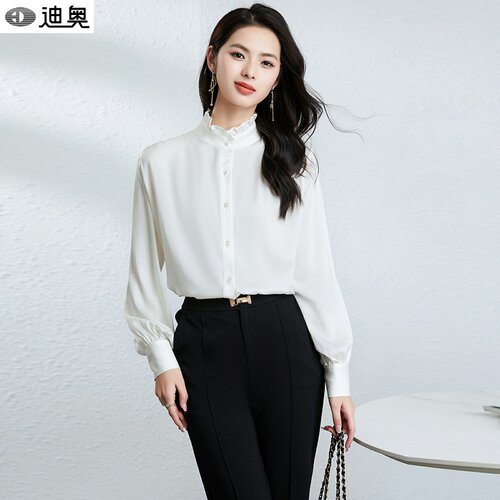 迪奥真丝衬衫女士桑蚕丝白色衬衣