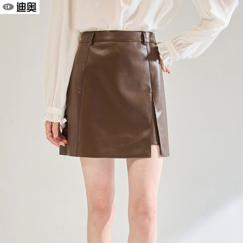 迪奥小个子时尚复古休闲半身皮裙