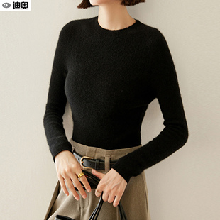 羊毛衫 圆领保暖内搭毛线衫 女2025长袖 高端薄款 打底针织衫 迪奥修身