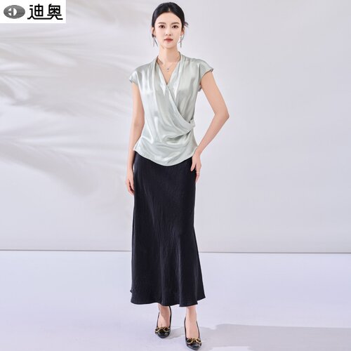 迪奥高级感气质优雅真丝套装裙女