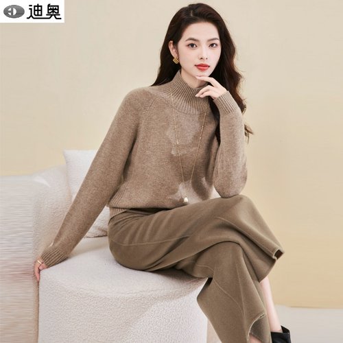 迪奥25秋冬半高领100%羊毛针织衫