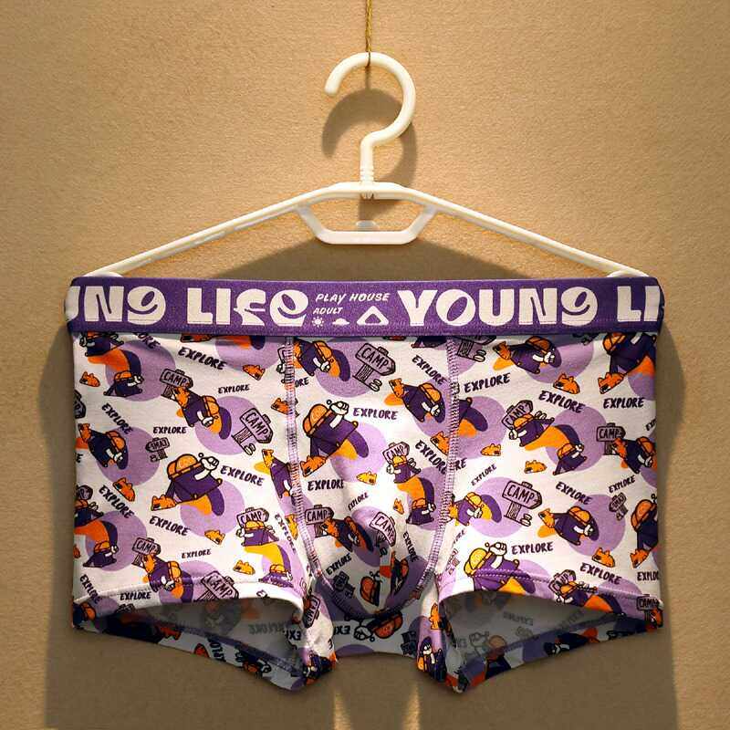 纯棉男士内裤男生平角裤卡通动漫印花青年四角短裤头透气潮流中腰,女士内衣/男士内衣/家居服,男平角内裤,淘宝优惠券,粉丝福利购,淘宝优惠卷