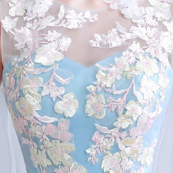 Blue fishtail bride wedding dresses