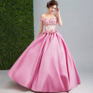 Pink Flower Bridal Wedding dresses wedding dress dinner party