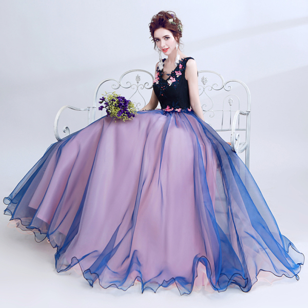 Blue glaze dinner party annual meeting birthday party show host dress