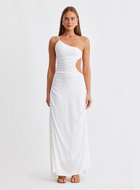 澳洲单小众设计款SN@DYS性感斜肩露背吊带长裙海边度假修身连衣裙