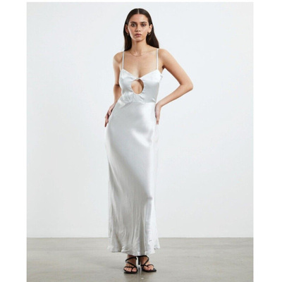 澳洲单SN#YS高级感丝滑缎面性感露背吊带长裙修身显瘦礼服连衣裙