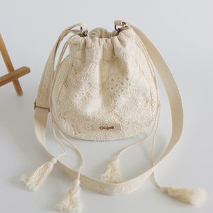 吾尤粒原创汉服古风包包森系包斜跨包女可爱学生复古小清新水桶包