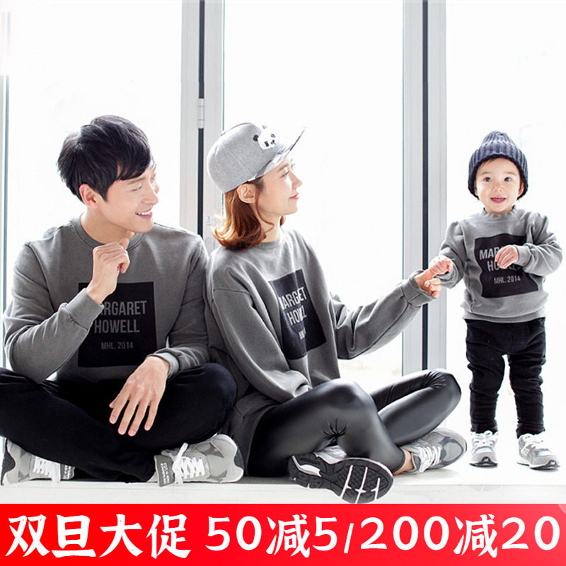 3 4인 가족을 위한 가을 겨울 의류 중간 길이의 루즈한 스웨트 셔츠 엄마와 아이 엄마와 딸을 위한 한식 가족 의류