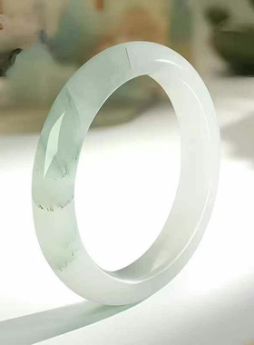 天然飘花天山翠手镯女款玉石镯子送妈妈长辈母亲节生日礼物