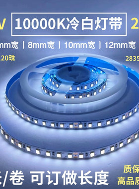准色温12V/24V2835裸板冷白5050贴片不防水60/120珠10000K灯带条