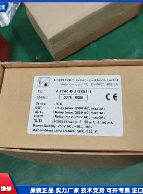 请议价-全新 ELOTECH A1200-0-2-SGI1-1温控表