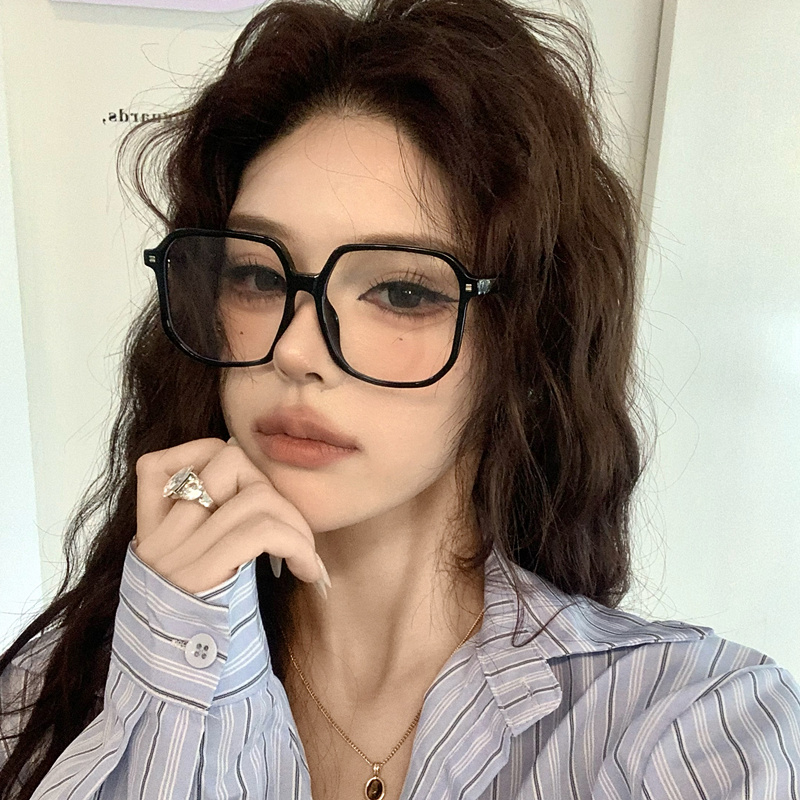 复古方形黑框眼镜女素颜神器高级感大框显脸小可配度数近视眼睛框