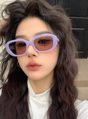 千禧风紫色y2k墨镜女方圆脸显瘦