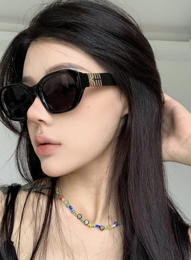 韩版高级质感黑色偏光墨镜欧美辣妹造型街拍百搭男女防晒太阳眼镜
