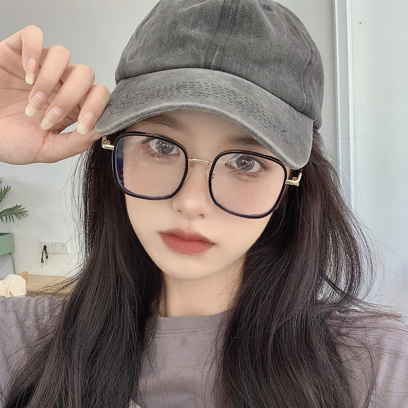 韩版复古防蓝光平光镜