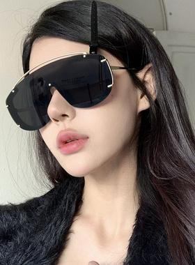 超大框个性连体黑色墨镜大脸显瘦