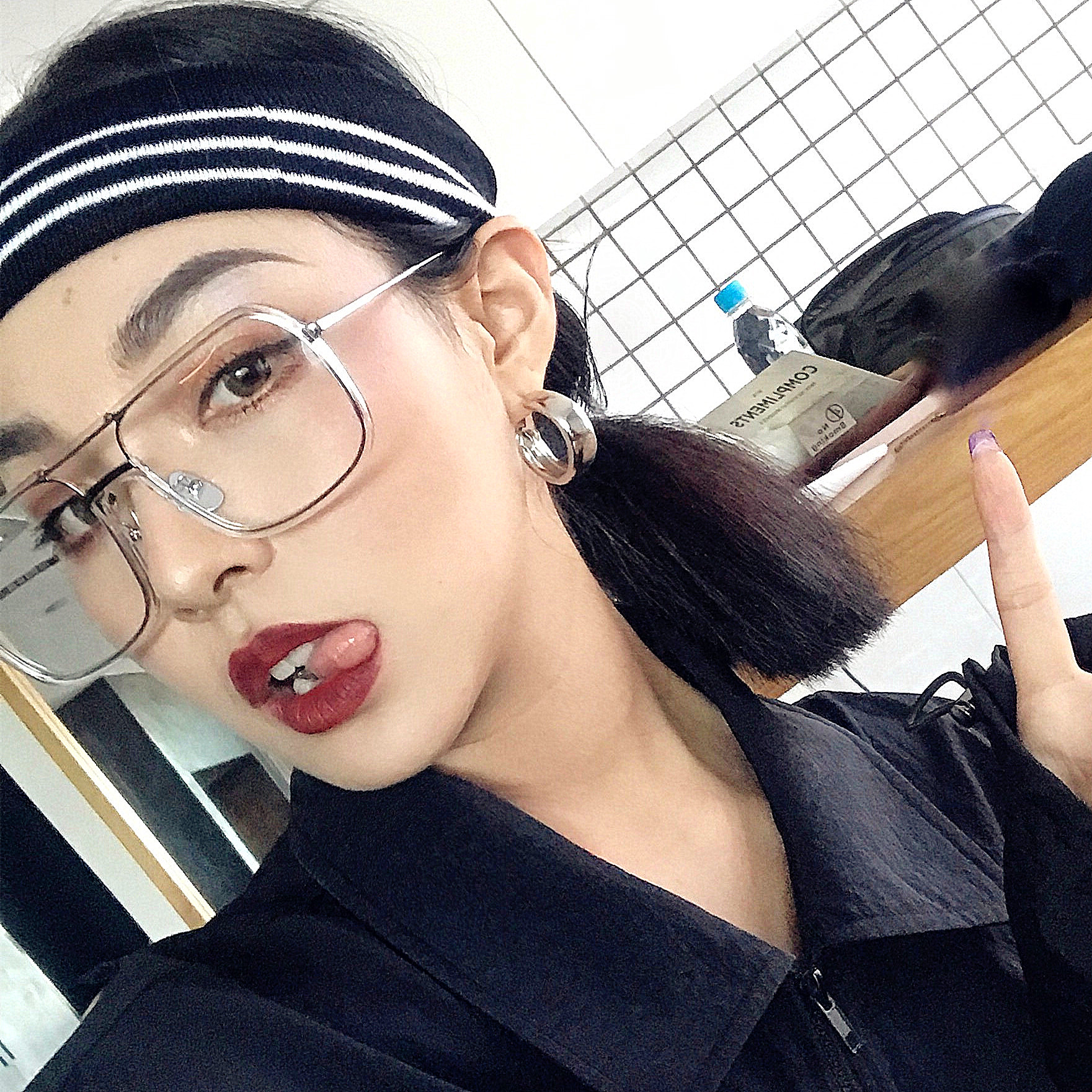 华晨宇baby明星同款防辐射大框透明方形太阳镜潮男女圆脸平光眼镜
