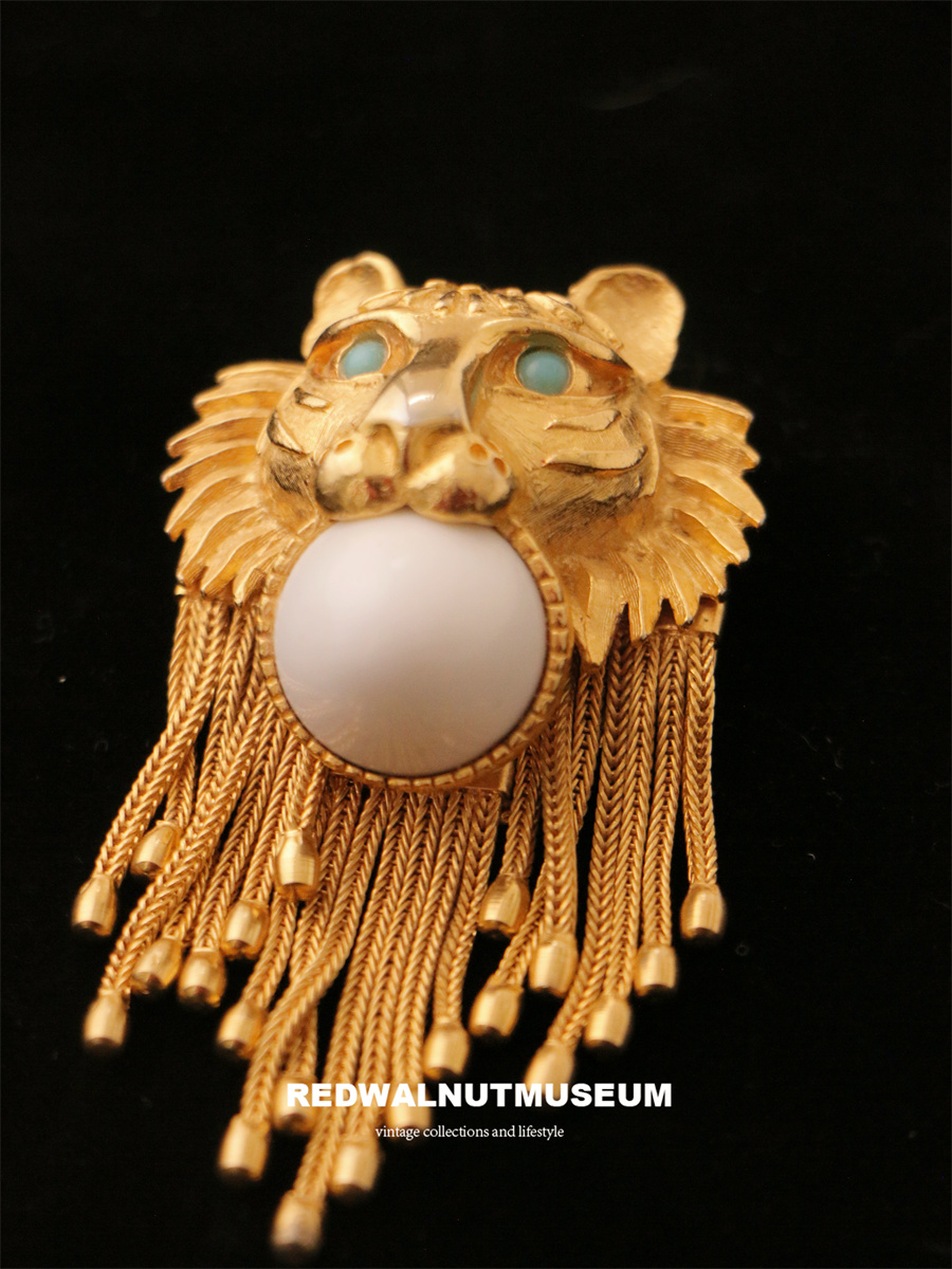 霸气！pauline rader狮子流苏中古胸针