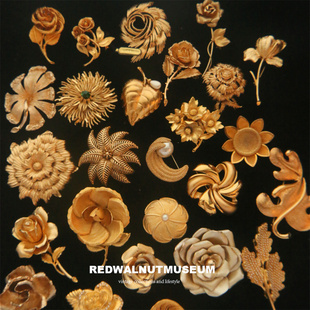 Napier等品牌植物古董胸针 Monet 珍珠vintage 植物胸针合集2