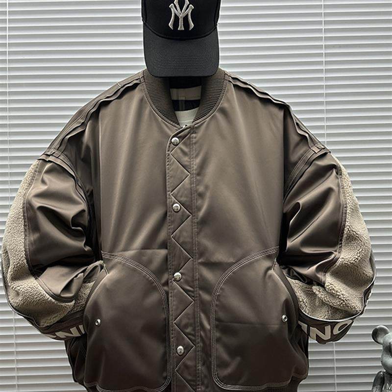 棒球立领拼接撞色双面穿羽绒服外套男款冬季新款休闲运动百搭潮牌