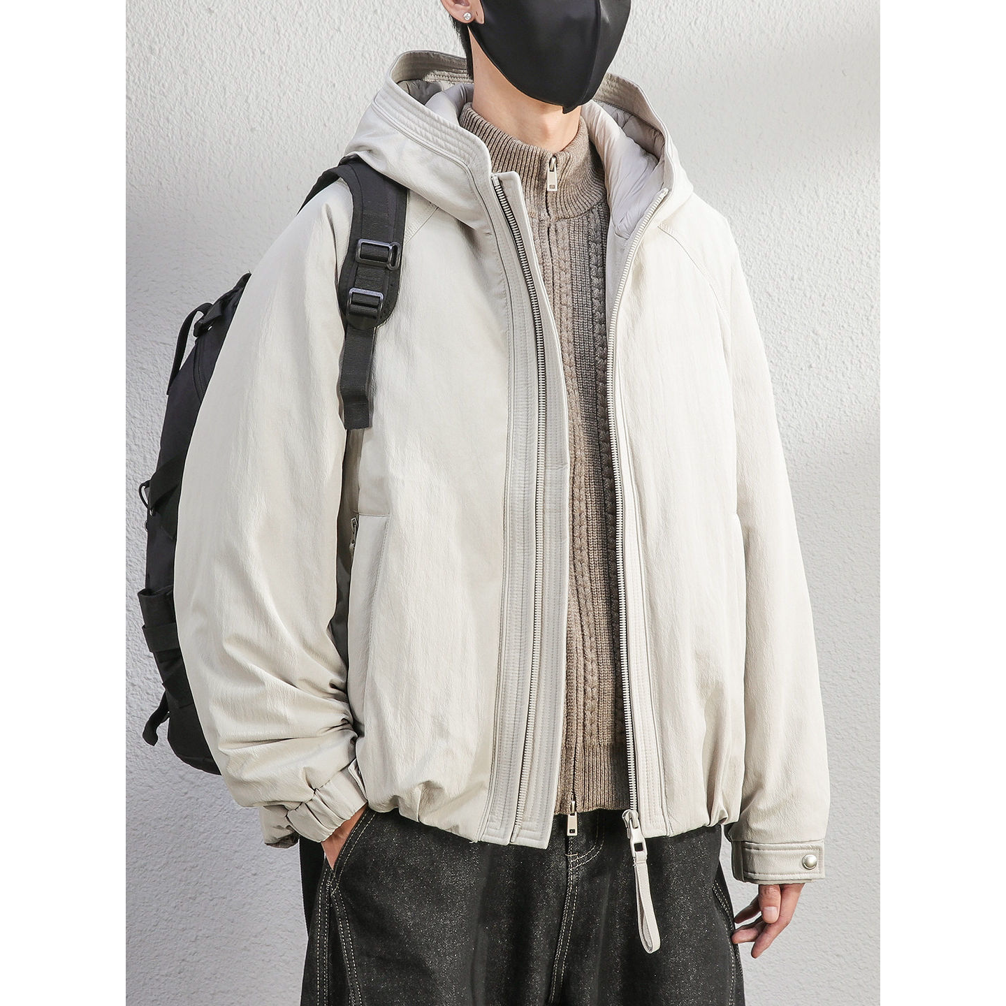 波士顿学院派专柜极简羽绒服男士2026冬季保暖工装羽绒夹克男外套