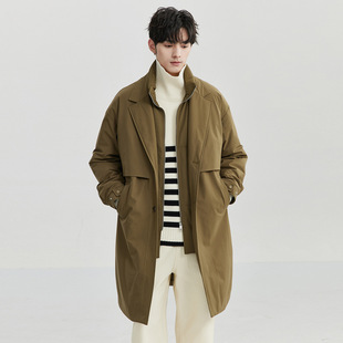 新款 羽绒服冬季 宽松休闲防风保暖派克外套 高级感中长款 黑择明男士