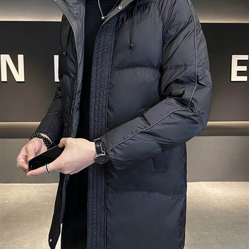 羽绒服男冬季加厚保暖高级感潮流时尚男士外套中长款连帽保暖男装