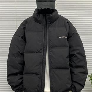 羽绒服女款2025冬季小个子短款立领白鸭绒面包服加厚保暖情侣外套