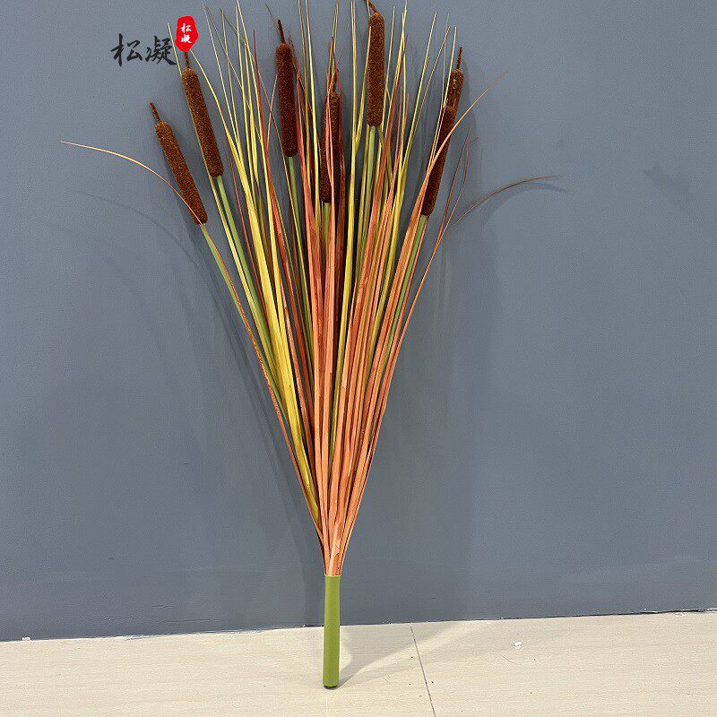 仿真蒲棒香蒲草 水蜡烛 假花干花草插花装饰摆饰摄影道具橱窗景观